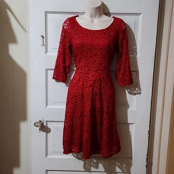 chinese dress ladies 3/4 Sleeve Illusion Lace Cocktail main image 0